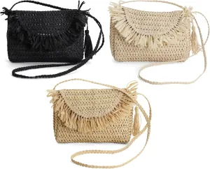 Rutledge & King Straw Crossbody Bag - Straw Bag with Handle - Straw Purse