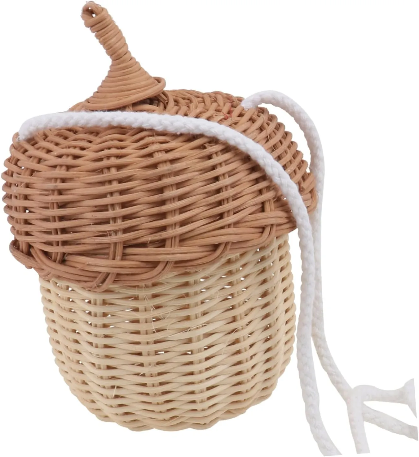 SAFIGLE Mini Rattan Bag Acorn Design Kids Crossbody Satchel Fashionable Woven Purse