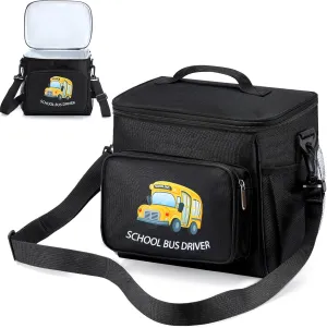 School Bus Driver Gifts Lunch Bag Bus Appreciation Gifts Yellow Insulated Lunch Box Reusable Cooler Thermal Meal Tote for Driver Teacher Work Picnic