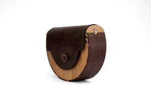 semicircle Brown Unique Wooden Sling Purse For Women | Women's Handmade Cross Body Bag | Gift For Her | Lightweight Ladies Purses