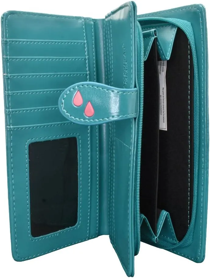 Shag Wear Women's Premium Vegan Clutch Cardholder Zipper Wallet Purse with Singing In The Rain, Jade