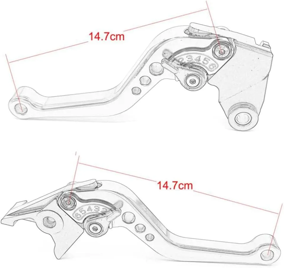 Short Brake Clutch Lever Set Compatible with CFMOTO Ibex 450 Ibex 800/ E/T/S, CNC Aluminum Alloy Made (Gold)