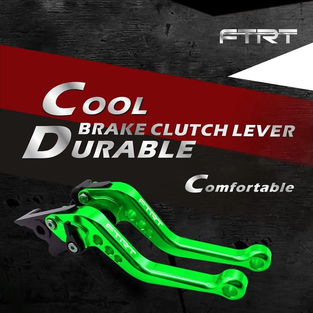 Short Levers Brake Clutch Compatible with EX650 Ninja 650R ER-6F ZR650 Z650 ZR900 Z900 2017-2021/ KLE650 Versys650 17-21/ KLZ1000 Versys 1000 2017-2021/ EN650 Vulcan S 650 17-21: Green
