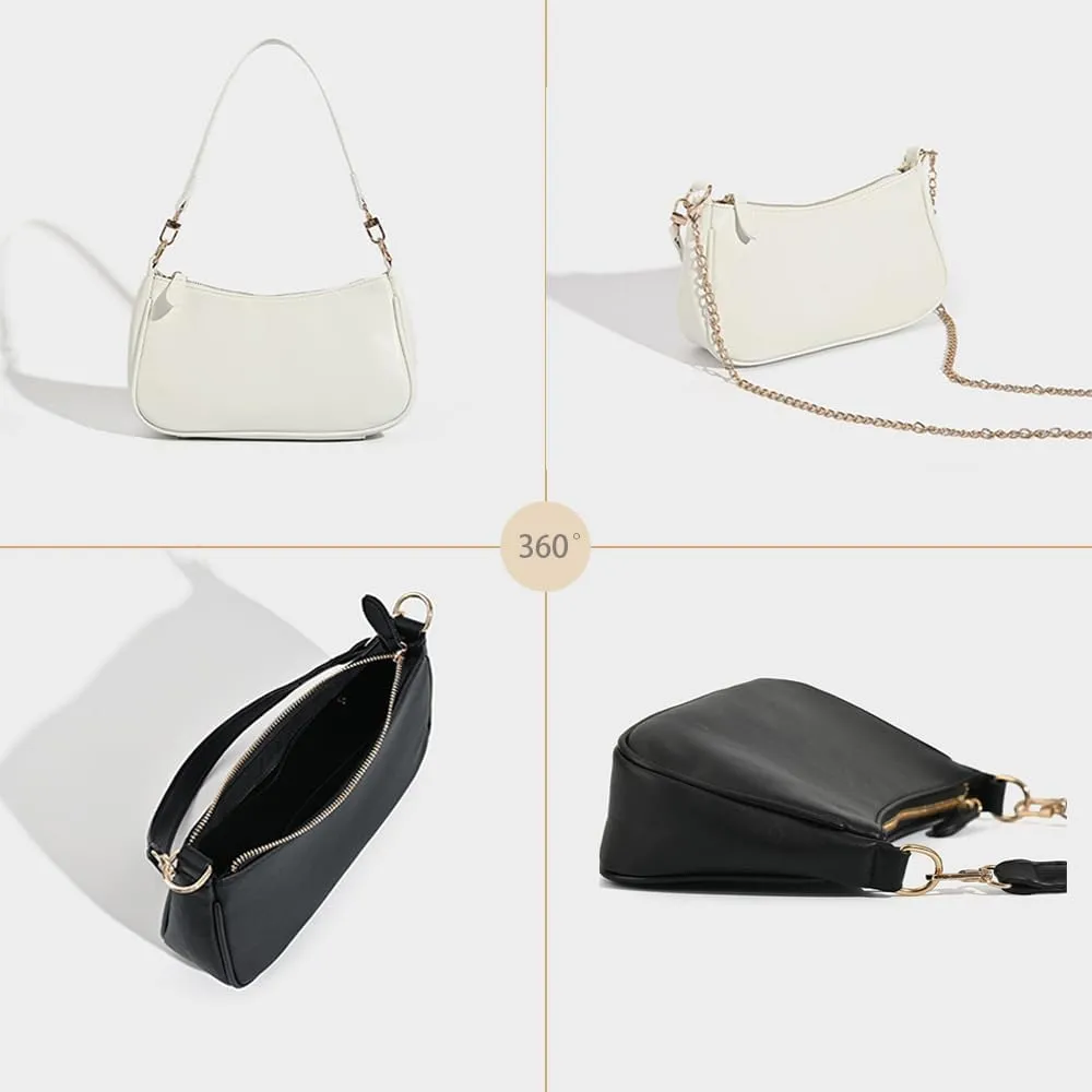 Shoulder Bag for Women PU Leather Womens Shoulder Bags Small Purses for Women with 2 Removable Straps Hobo Crossbody Bags