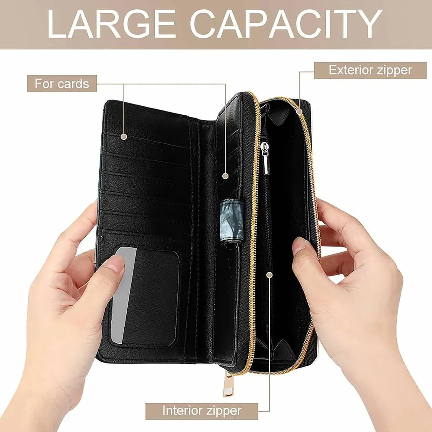 Slim Wallet for Women Men Leather Wallet,Swamp Landscape Credit Card Holder Clutch Purses for Women, Available in Multiple Styles