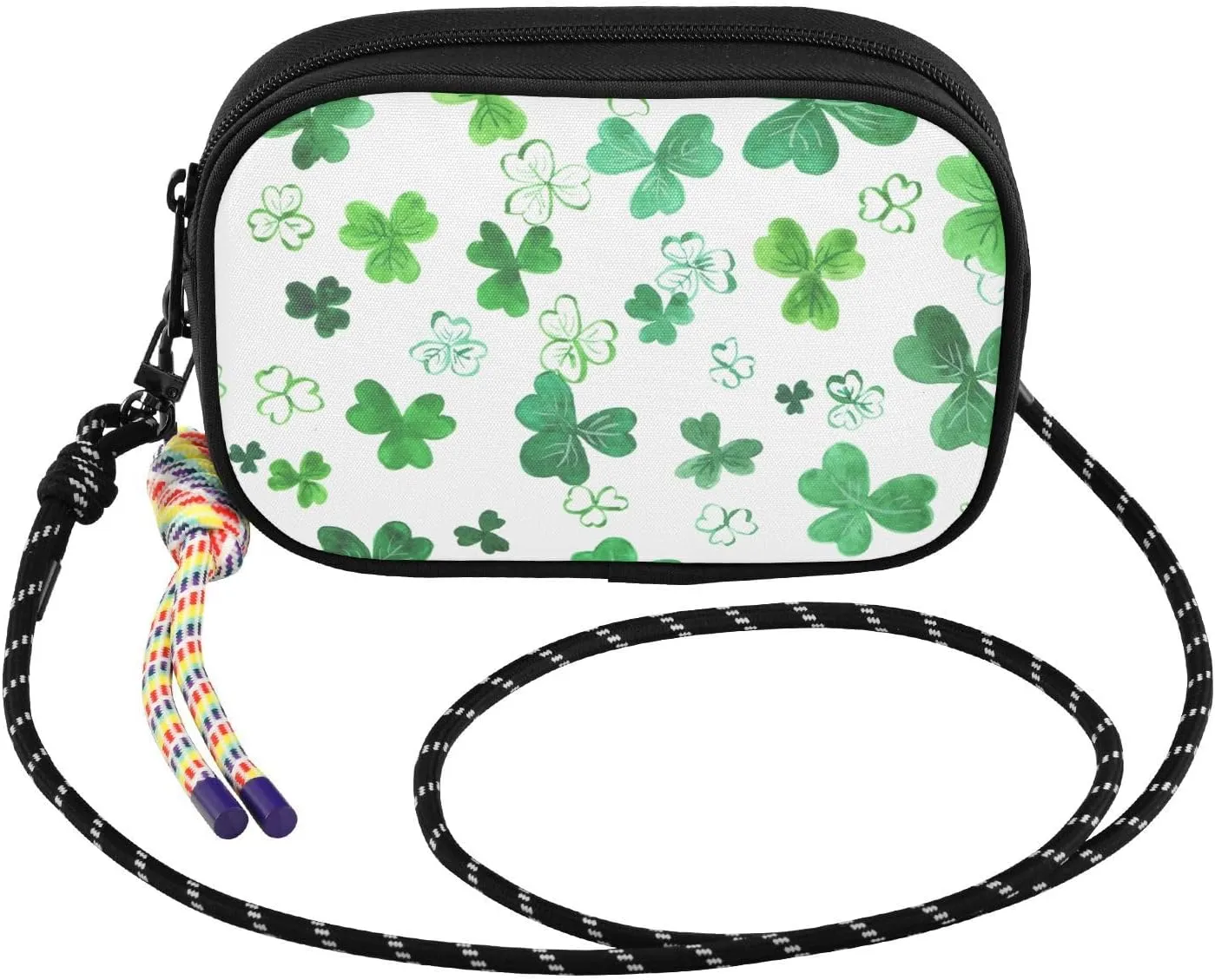 Small Crossbody Bags Watercolor Green Clover Small Lightweight Cell Phone Purse