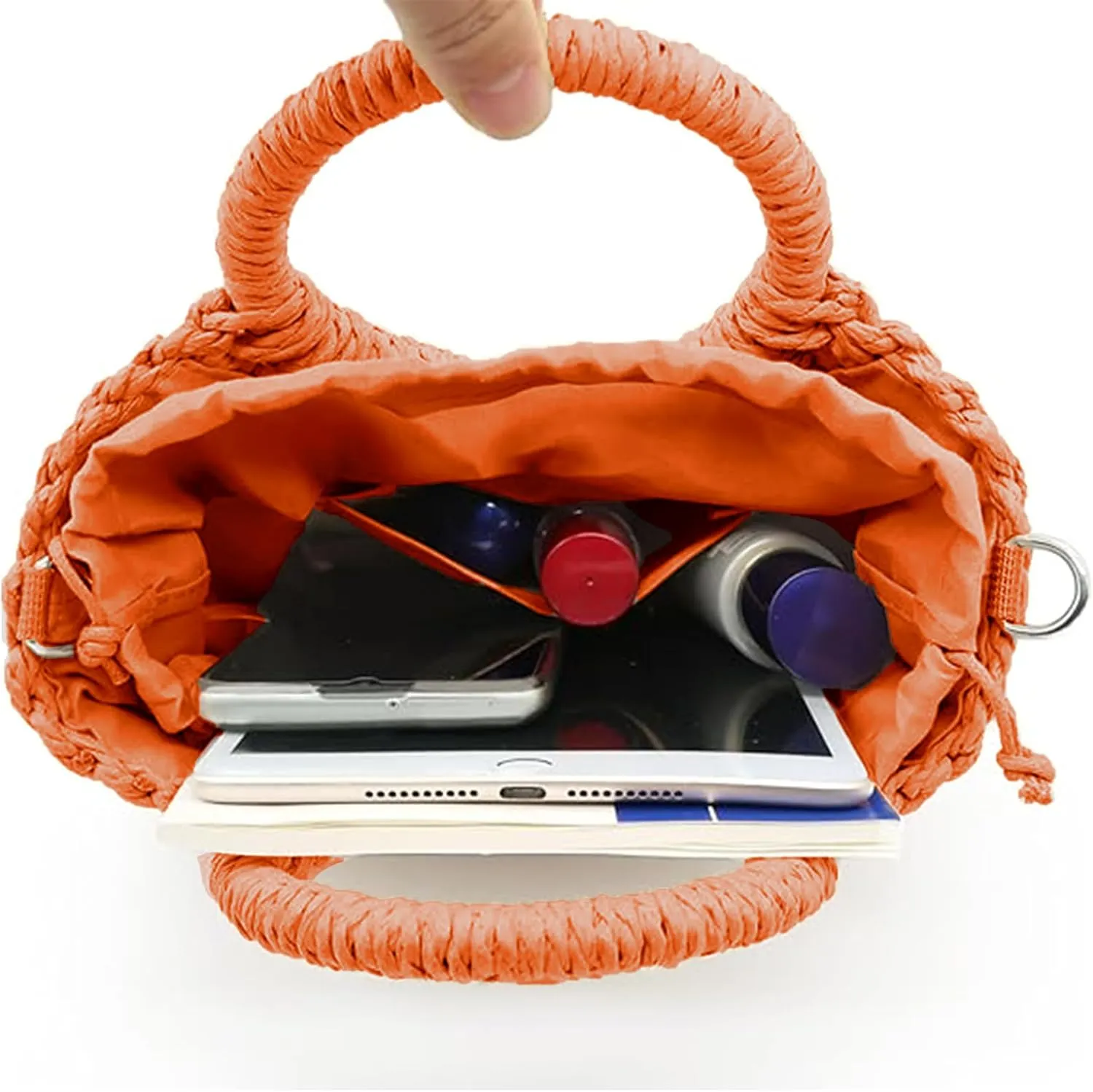 Small Straw Tote Bag for Women,Summer Beach Crossbody Shoulder Handbag,Hand-woven Rattan Clutch Purse for Vacation