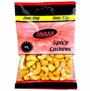 Snaax Spicy Cashew Nuts 50g