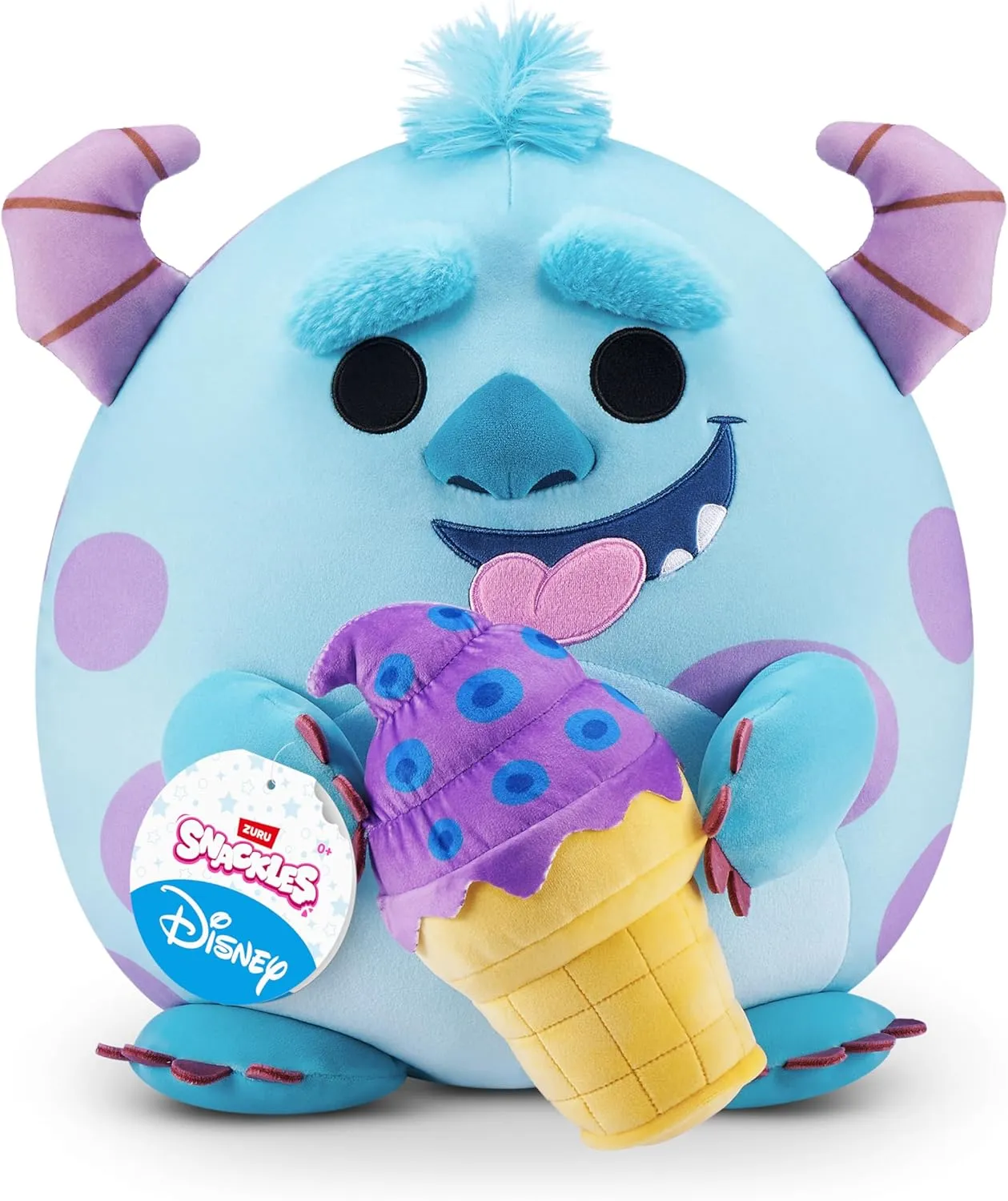Snackles Disney 14-inch Plush (Sulley) by ZURU, Plush with Snack Accessory