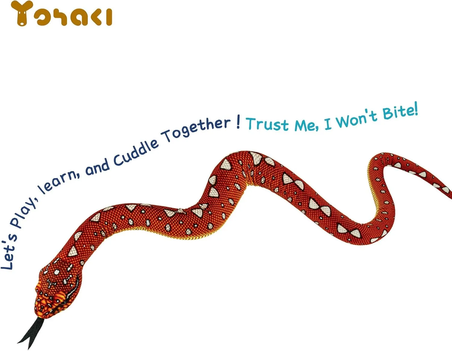Snake Plush Toy, 59'' Large Washable Simulated Snake Plush Cuddle Toy, Soft and Cute Children's Gift for Boys and Girls, Birthday Party Gift Prank Prop, Python Mangrove Red