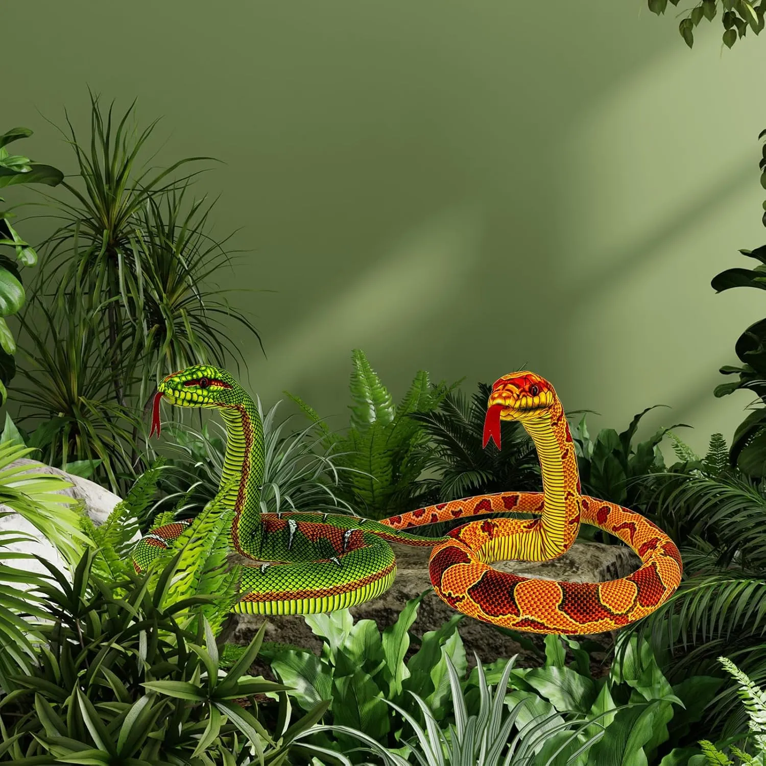 Snake Plush Toy, 59'' Large Washable Simulated Snake Plush Cuddle Toy, Soft and Cute Children's Gift for Boys and Girls, Birthday Party Gift Prank Prop, Python Mangrove Red