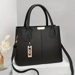 Solid Color Handbags For Women, Elegant PU Leather Crossbody Bag, Trendy Office & Work Purses
