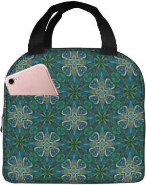Southeast Asian Ethnic Style Patterns Lunch Bag, Large Capacity Reusable Insulated Cooler Lunch Container For Work Office Picnic Or Travel