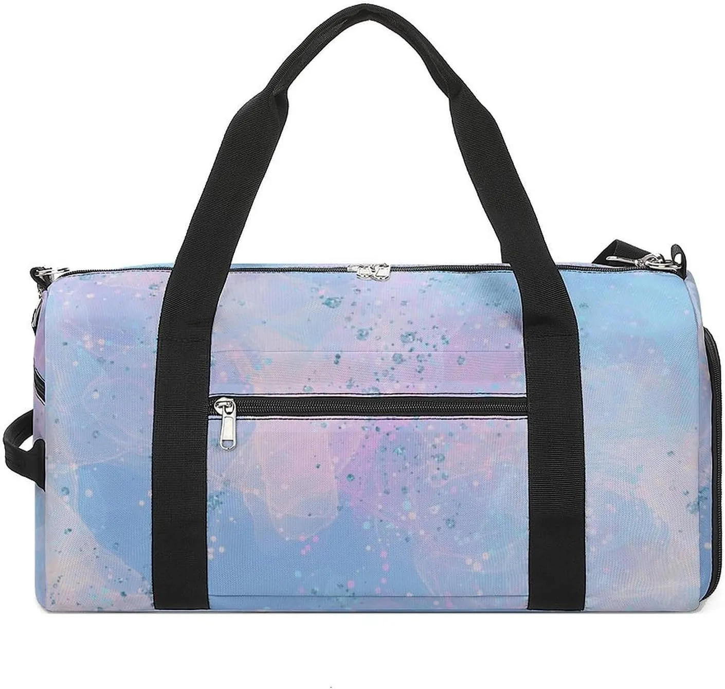 Sport Gym Duffel with Shoe Compartment Wet Pocket, Pastel-waves Shoulder Travel Bag for Women Men