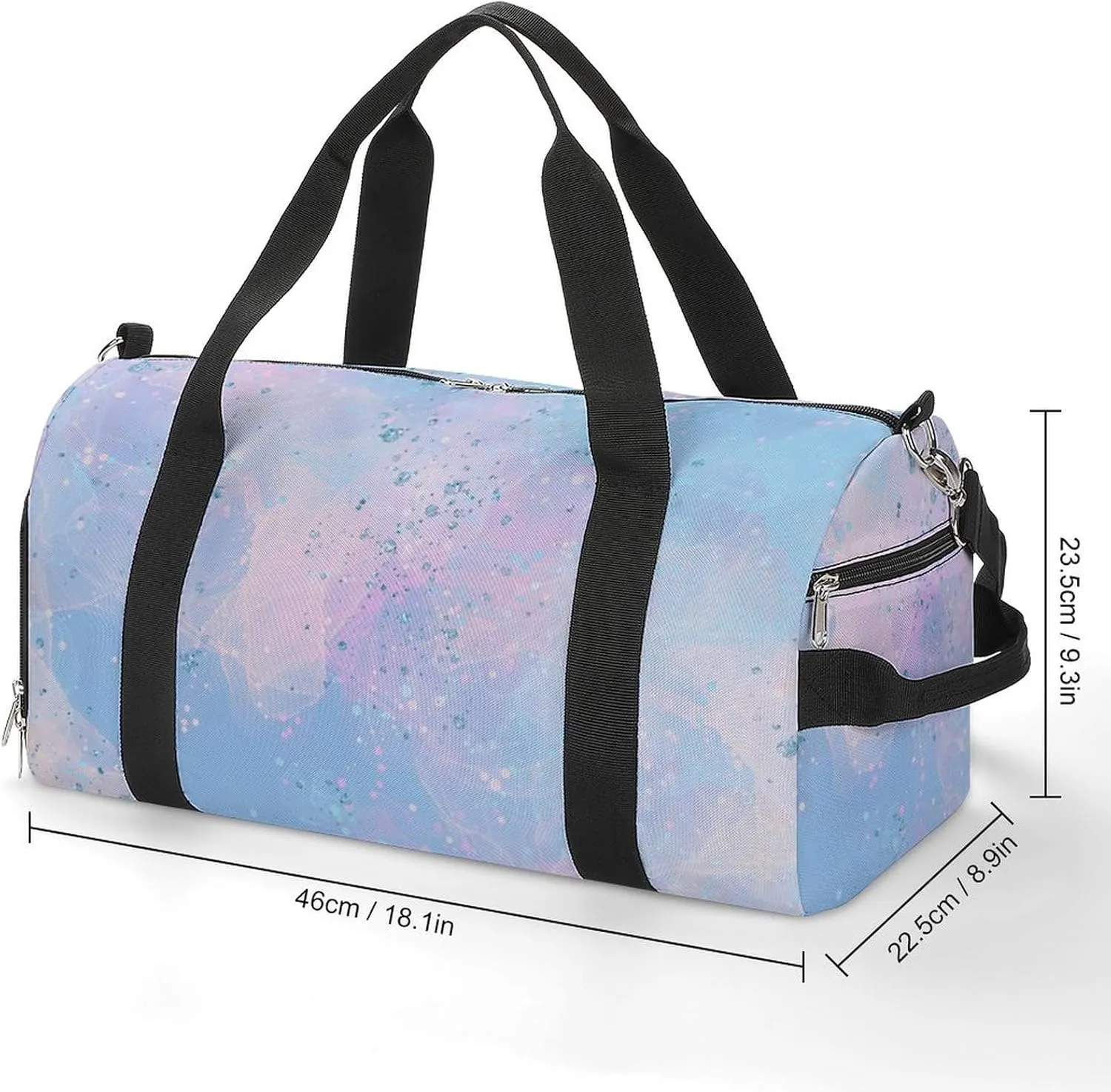 Sport Gym Duffel with Shoe Compartment Wet Pocket, Pastel-waves Shoulder Travel Bag for Women Men