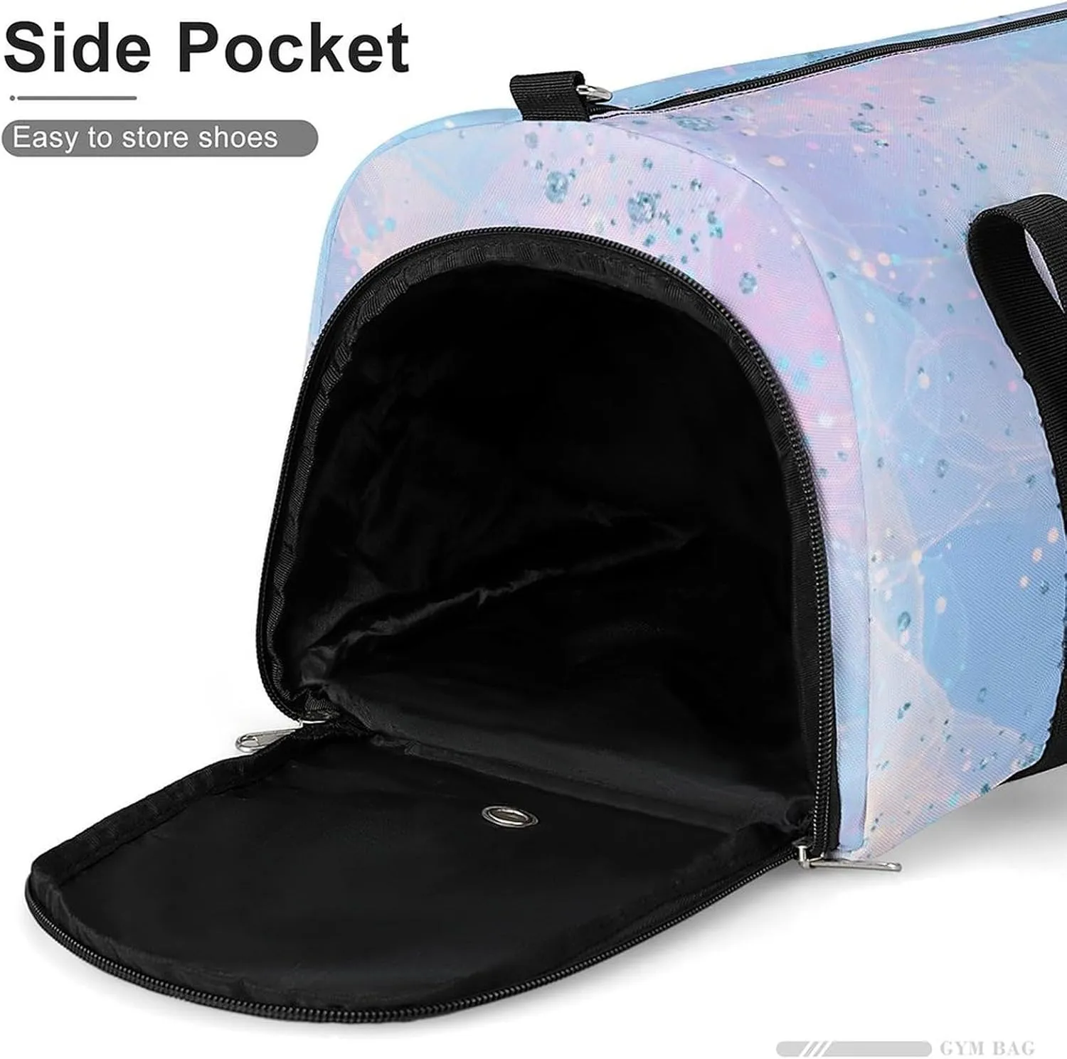 Sport Gym Duffel with Shoe Compartment Wet Pocket, Pastel-waves Shoulder Travel Bag for Women Men