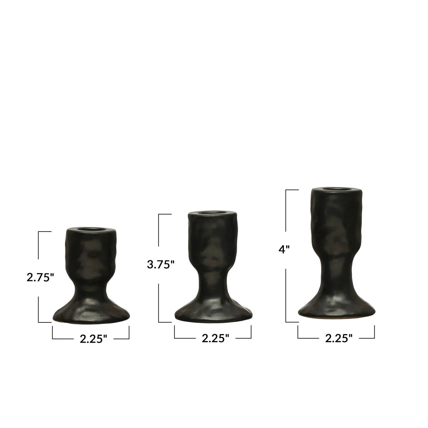 Stoneware Taper Holders, Reactive Glaze
