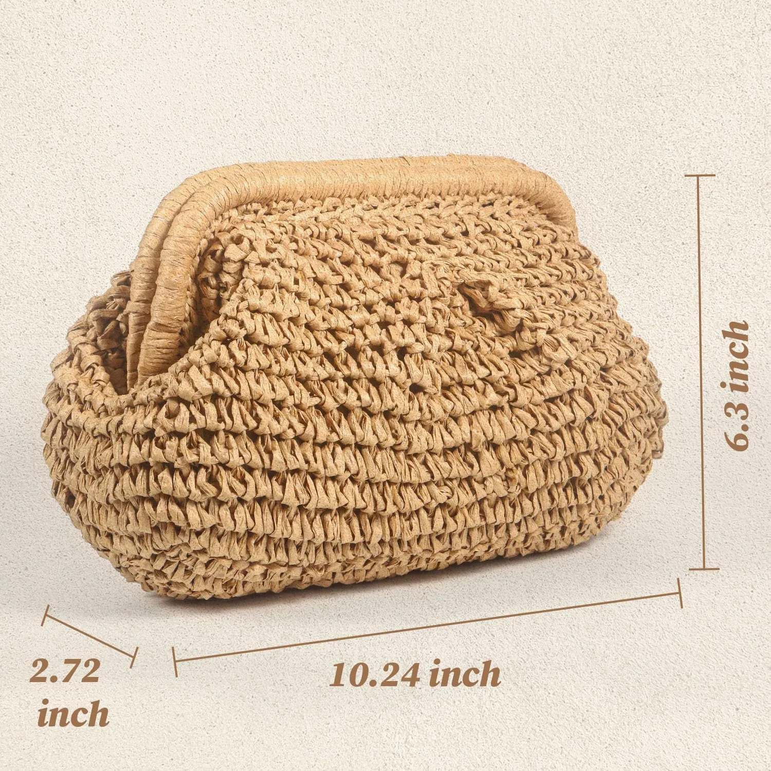 Straw Bags for Women 2025, Summer Purses Cloud Dumpling Handbag Woven Crossbody Shoulder Bags for Vacation Beach