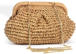 Straw Bags for Women 2025, Summer Purses Cloud Dumpling Handbag Woven Crossbody Shoulder Bags for Vacation Beach