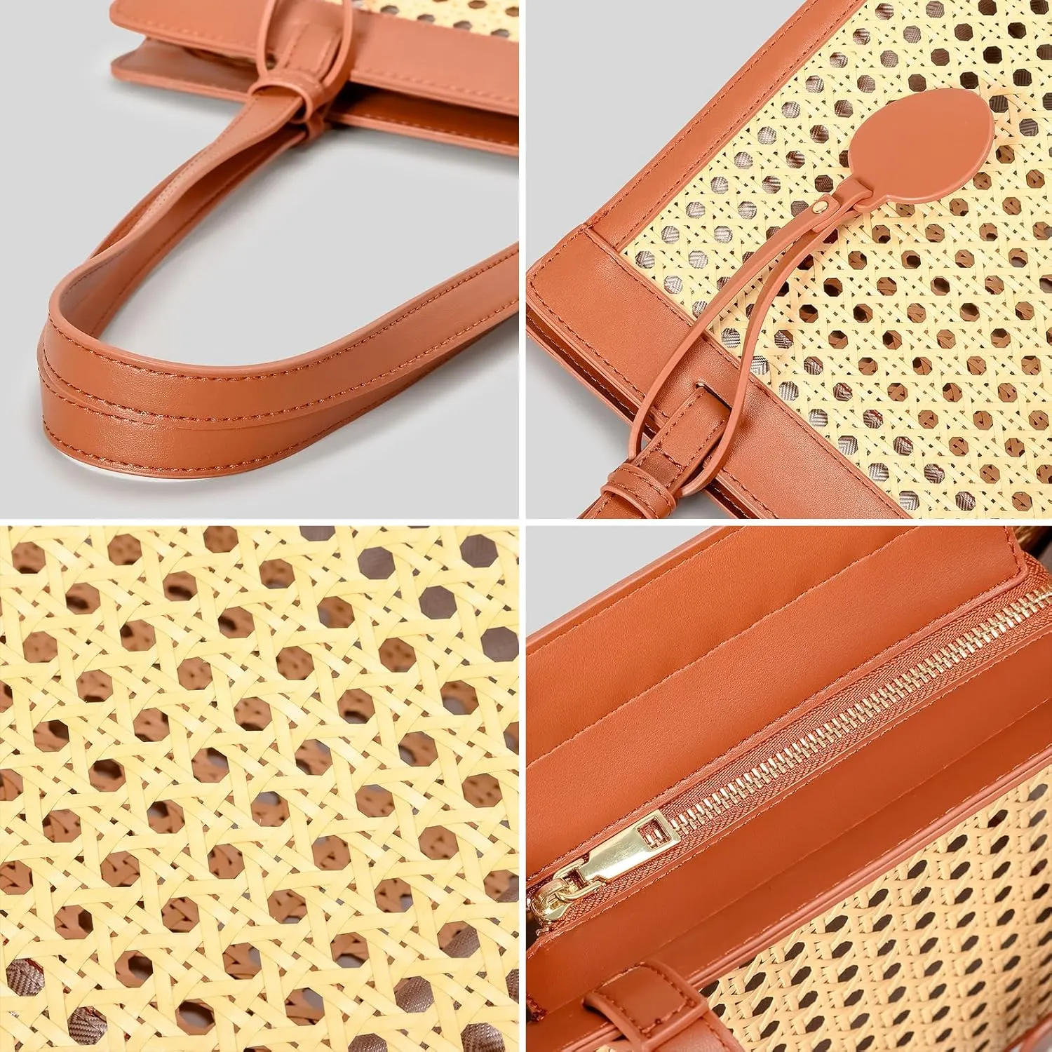 Straw Beach Bag for Women Summer Woven Rattan Tote Bag Straw Purses and Handbags for Vacation with Pendant