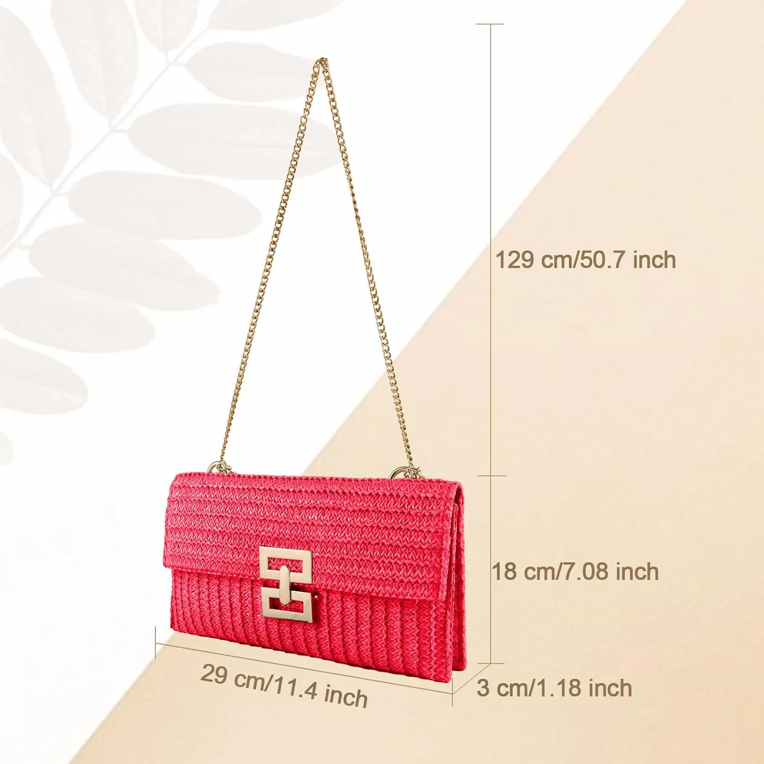 Straw Clutch Purse Crossbody Bag for Women Designer Evening Handbag Casual Summer Beach Straw Shoulder Bag