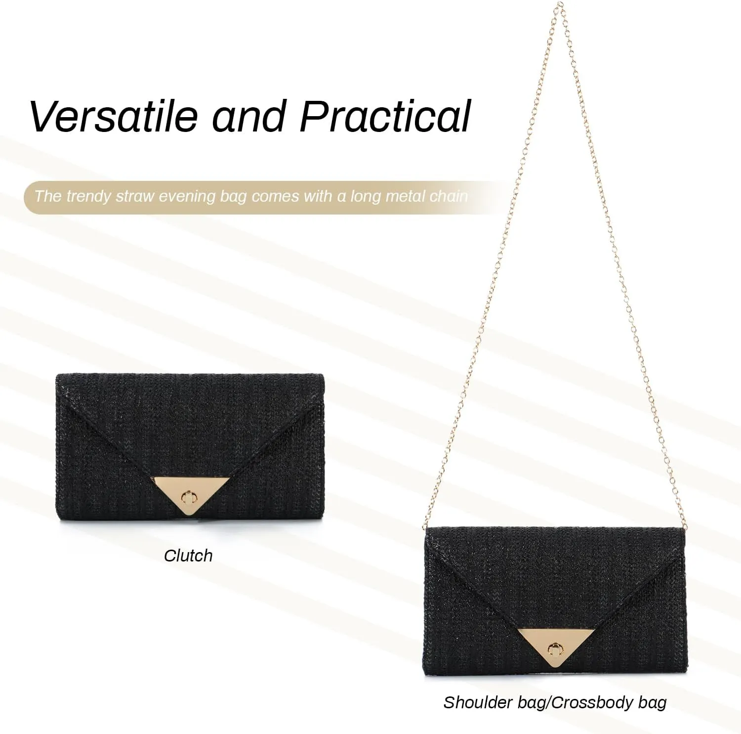 Straw Clutch Purse for Women Rattan Raffia Evening Handbags Summer Beach Bag Envelope Handbag 2025