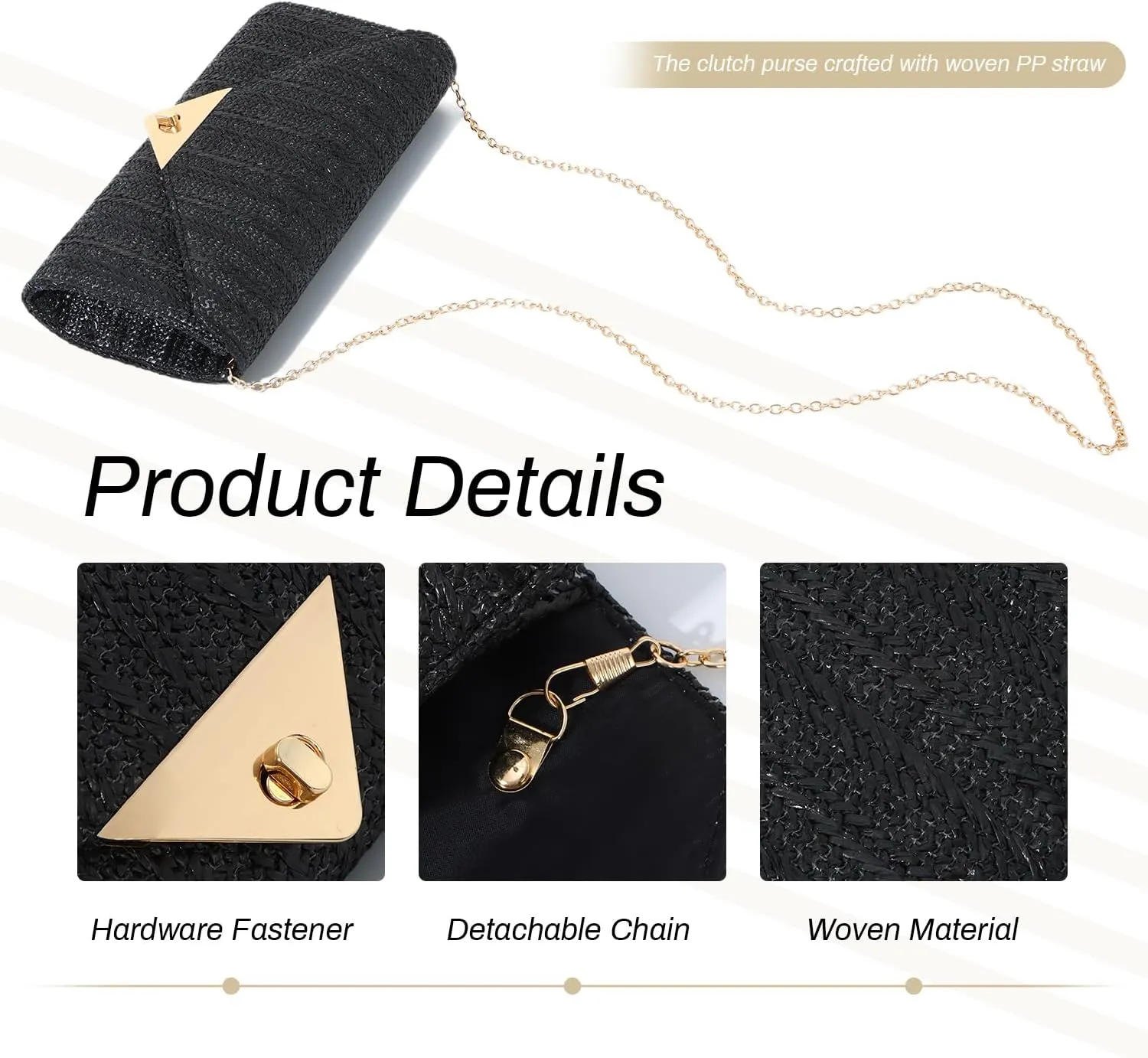 Straw Clutch Purse for Women Rattan Raffia Evening Handbags Summer Beach Bag Envelope Handbag 2025