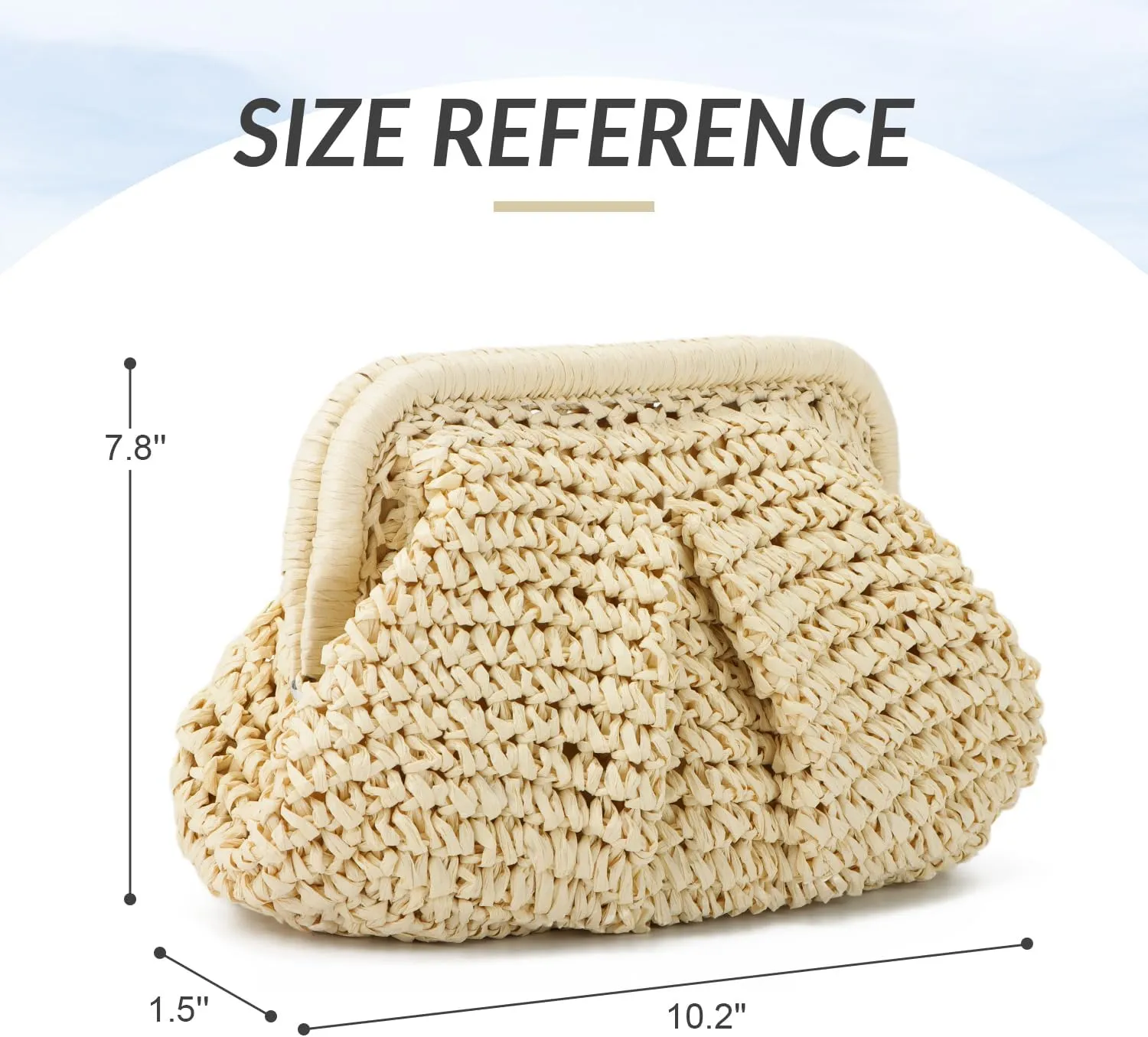 Straw Clutch Purses for Women Small Woven Dumpling Bag Summer Beach Clutch Wicker Crossbody Purses