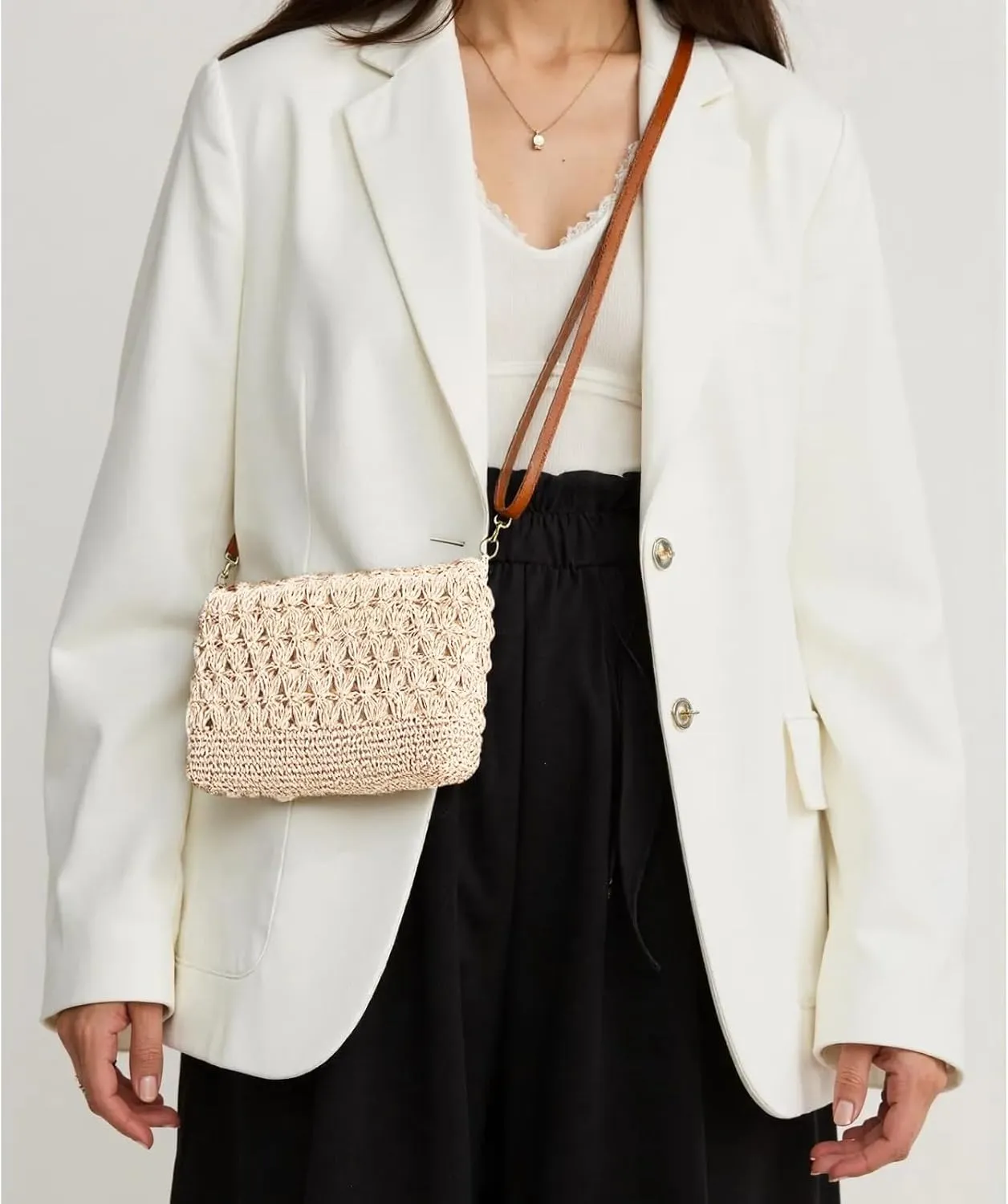 Straw Clutch Purses for Women Straw Crossbody Bags Summer Beach Bag Rattan Purse Woven Clutch Handbag