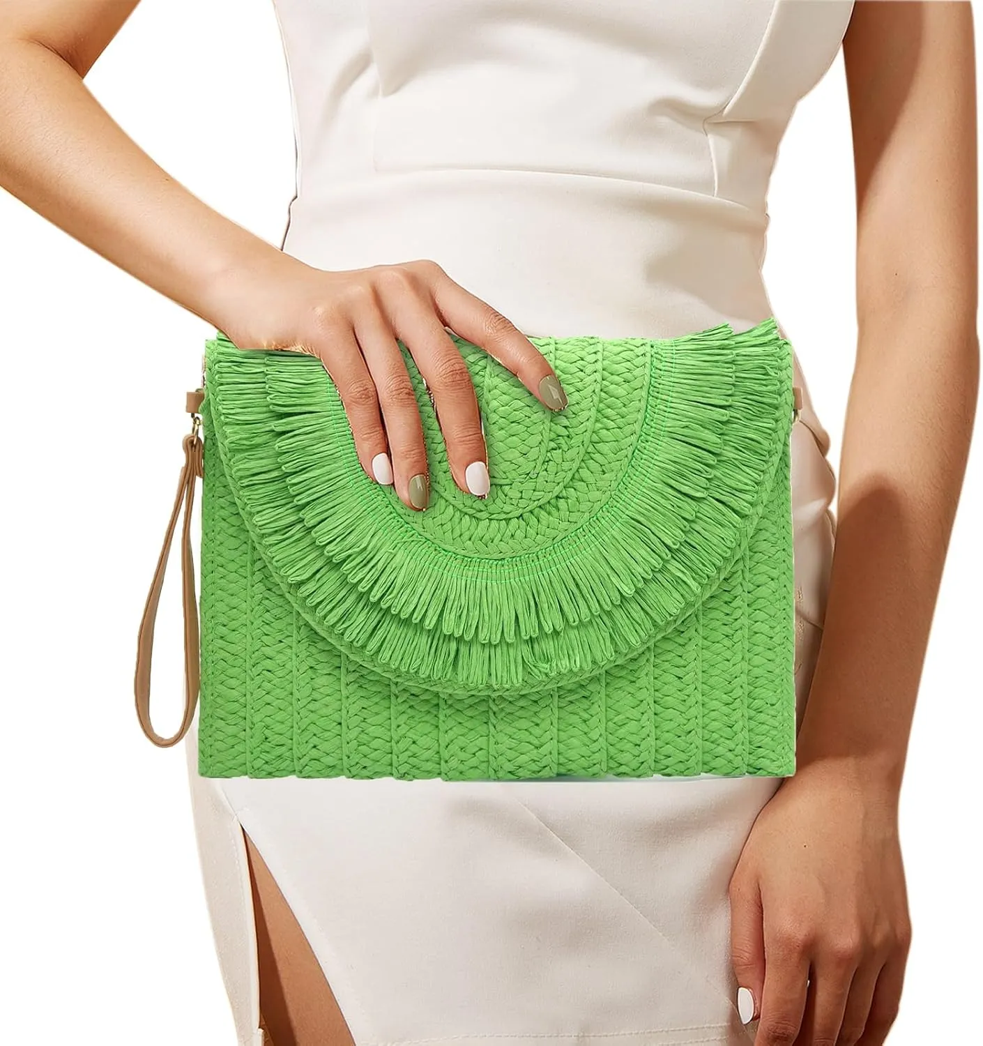 Straw Clutch Purses for Women Straw Crossbody Bags Summer Beach Bag Rattan Purse Woven Clutch Handbag