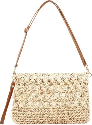 Straw Clutch Purses for Women Straw Crossbody Bags Summer Beach Bag Rattan Purse Woven Clutch Handbag