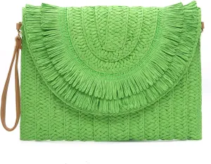 Straw Clutch Purses for Women Straw Crossbody Bags Summer Beach Bag Rattan Purse Woven Clutch Handbag