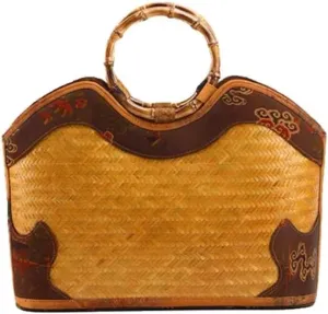 STRAW HANDBAG 3-Women's Straw Woven Retro Shoulder Bag Rattan Bamboo Handbag With Inner Bag Drawing Crossbody Bags