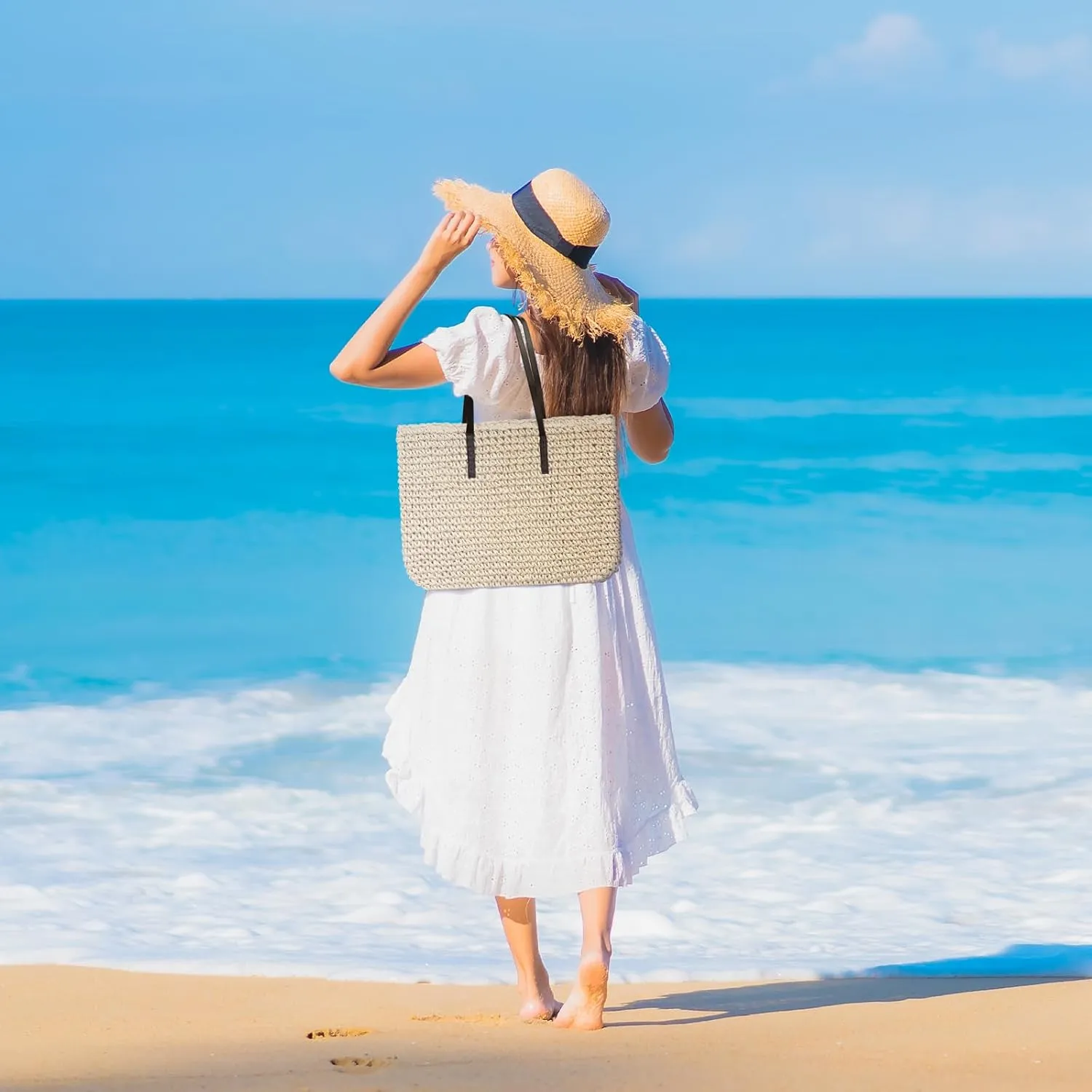 Straw Shoulder Bag, Crossbody Bag, Clutch - Casual Beach Handmade Bag for Women