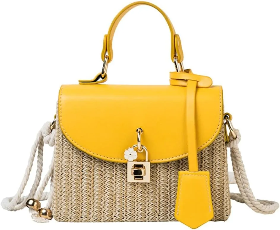 Straw Square Bag Straw Beach Bags For Women Rattan Purses Summer Straw Crossbody Purse Tote Bag Handbag Shoulder Bag 2025