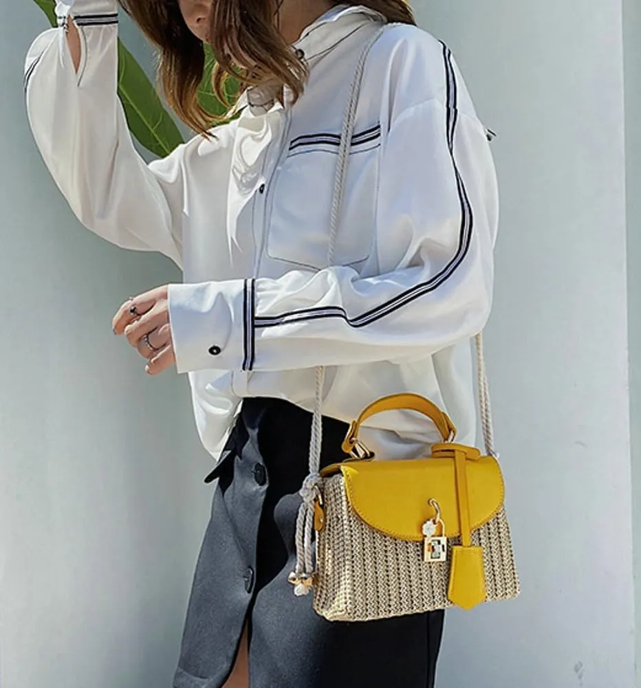 Straw Square Bag Straw Beach Bags For Women Rattan Purses Summer Straw Crossbody Purse Tote Bag Handbag Shoulder Bag 2025