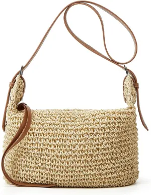 Straw Tote Bag Summer Straw Beach Bags For Women Handwoven Bag Large Capacity Handbag Rattan Purse Hobo Bag Dumpling Bag