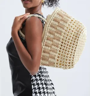 Straw Tote Handbags for Women Summer Beach Purse Tote Hand Woven Basket Boho Rattan Clutch Crossbody Shoulder Bag