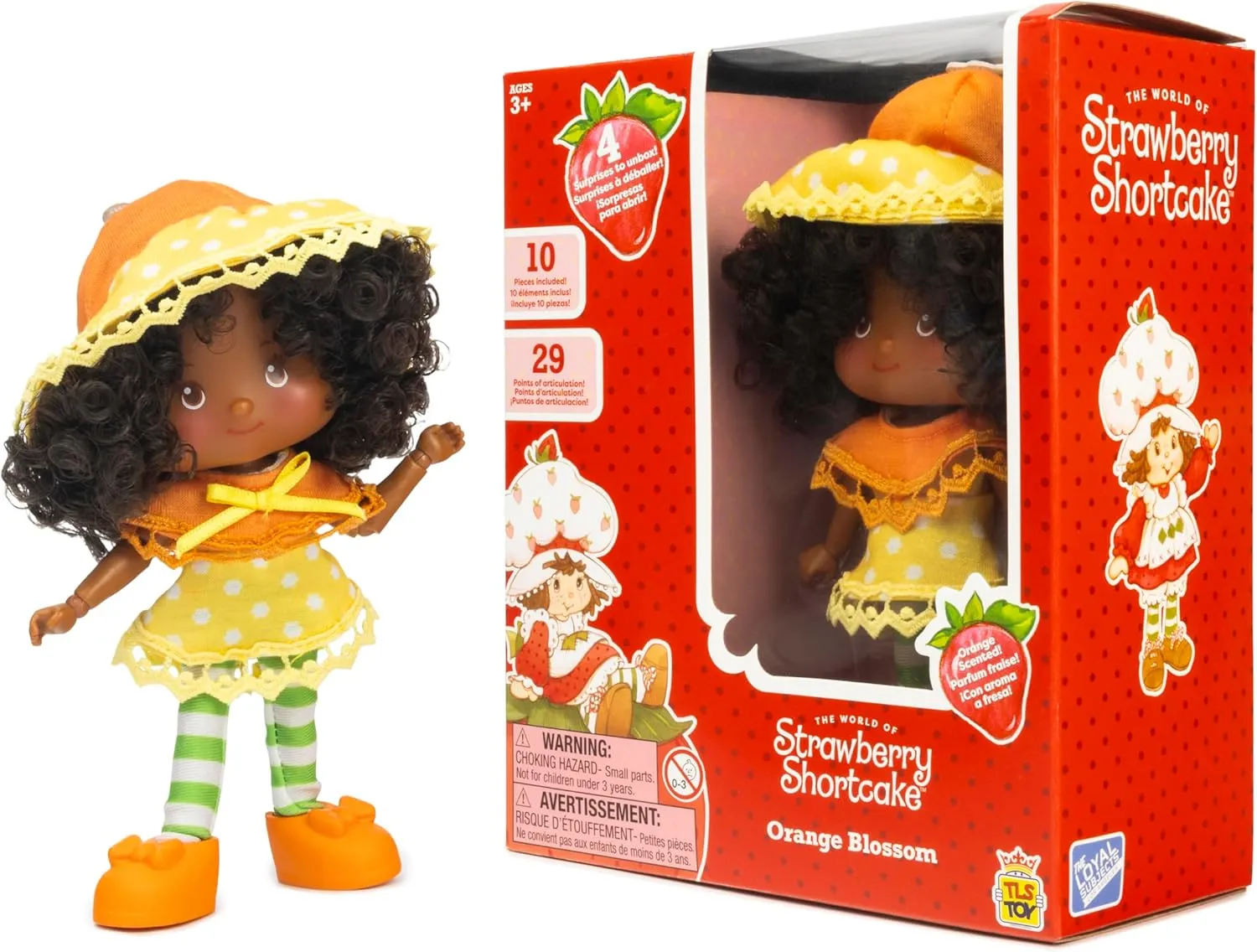 Strawberry Shortcake 5.5-inch Orange Blossom Poseable Sweet Scented Fashion Doll with 4 Surprise Reveal Accessories