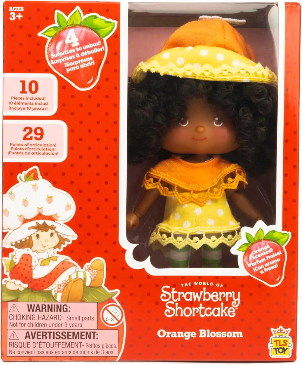 Strawberry Shortcake 5.5-inch Orange Blossom Poseable Sweet Scented Fashion Doll with 4 Surprise Reveal Accessories
