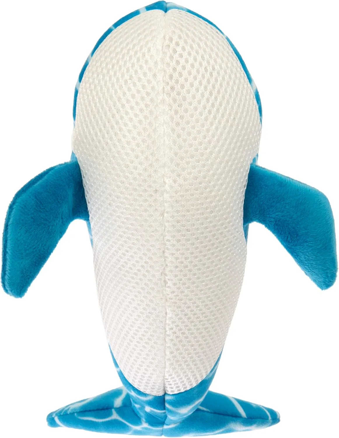 Strong 'N Silent Swimmer Soft Plush Orca Squeaker Chew Guard Dog Toy - Blue, Large