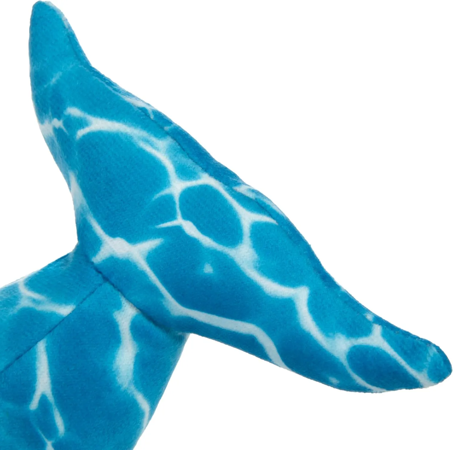 Strong 'N Silent Swimmer Soft Plush Orca Squeaker Chew Guard Dog Toy - Blue, Large