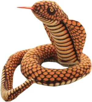 Stuffed Cobra Snake Animal Plush Toy 44 Inches Realistic Long Qamra The Queen Cobra Animal Stuffed Plushies Naja Nivea Cape Cobra Python Stuff Dolls Gifts for Children Kids Boys Girls, 44Inches