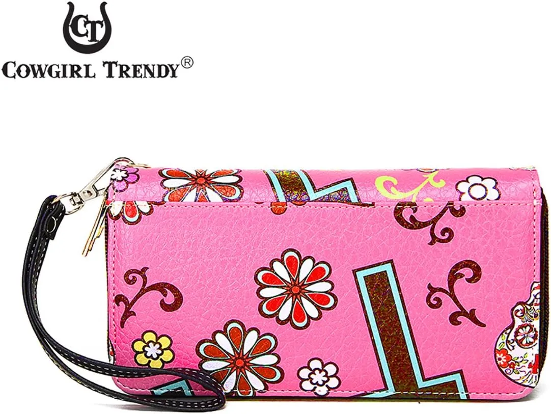 Sugar Skull Western Cross Clutch Wallet Day of the Dead Wristlet Purse Calavera