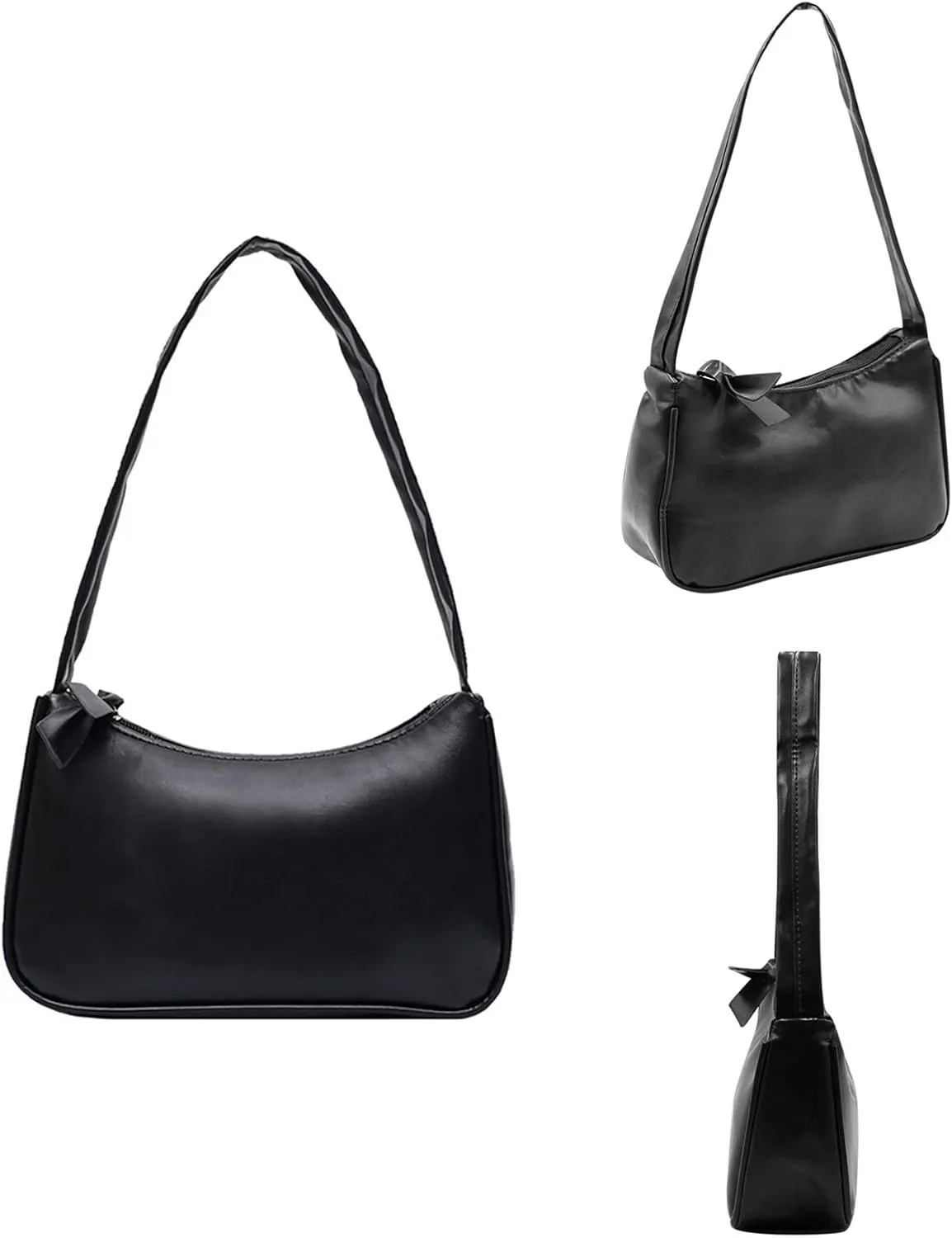 Suillty Women Vintage Underarm Shoulder Bag PU Leather Small Tote Wallet Handbag Clutch Purse