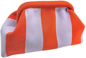 Summer Beach Clutch Purses for Women Woven Crochet Handbags Dumpling Clutch Ruched Cloud Purse Casual Colorblock Bag