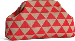 Summer Beach Purses Woven Crochet Handbags Dumpling Clutch Ruched Cloud Clutch Casual Bag for Women