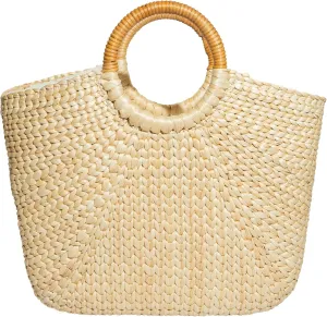Summer Rattan Bag, Straw Bag For Womens Girls, Straw Handwoven Handbag With Handles, Straw Rattan Retro Bag Beach, Beach Sea Summer Rattan Clutch Bags (Medium Size)