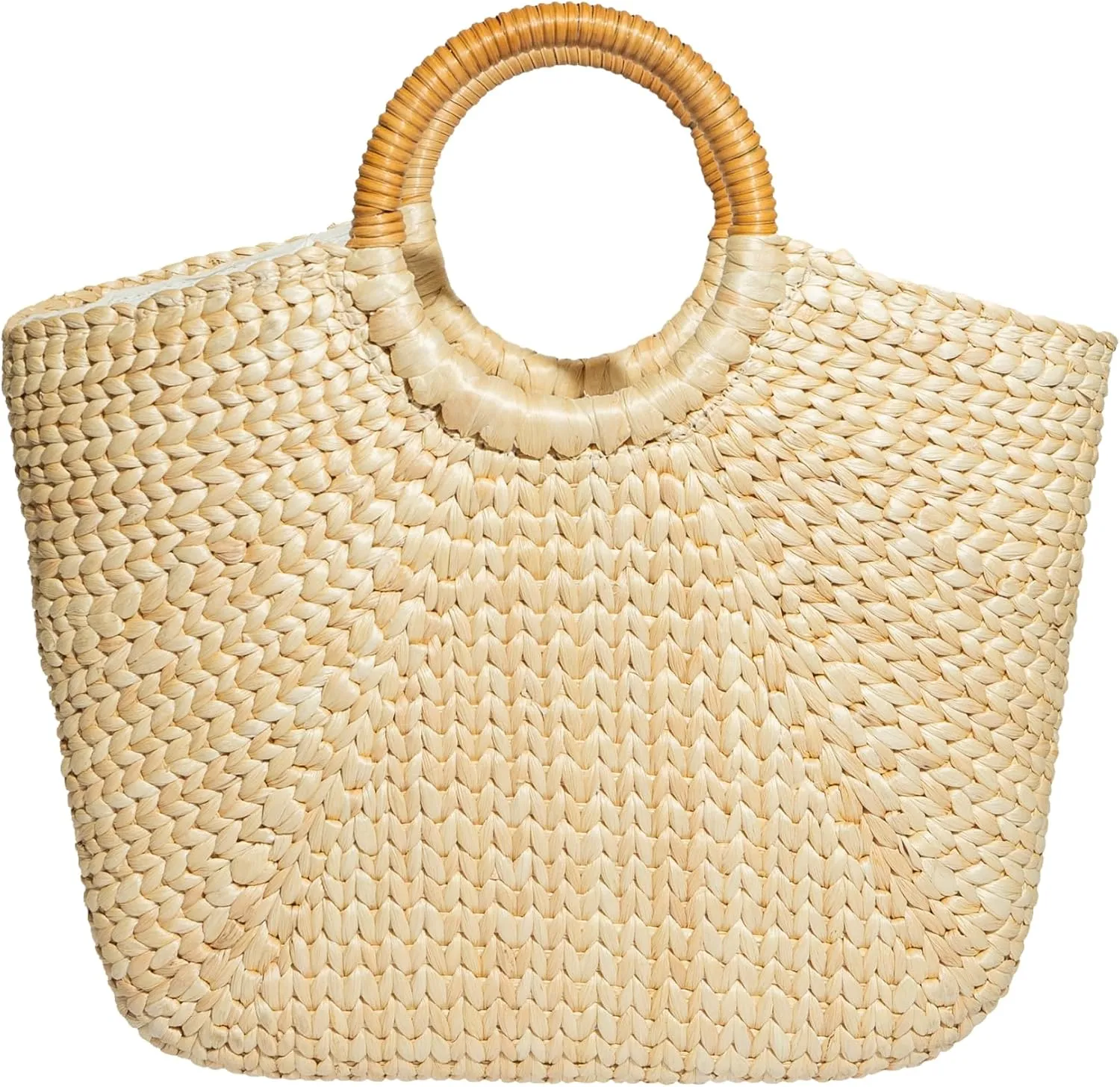 Summer Rattan Bag, Straw Bag For Womens Girls, Straw Handwoven Handbag With Handles, Straw Rattan Retro Bag Beach, Beach Sea Summer Rattan Clutch Bags (Medium Size)