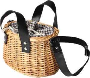 Summer Straw Bag for Women Wicker Purses Woven Wicker Basket Handbag with Lining Beach Sea Rattan Tote